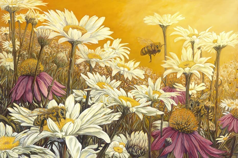 Busy Bees Oil Painting by John Carman