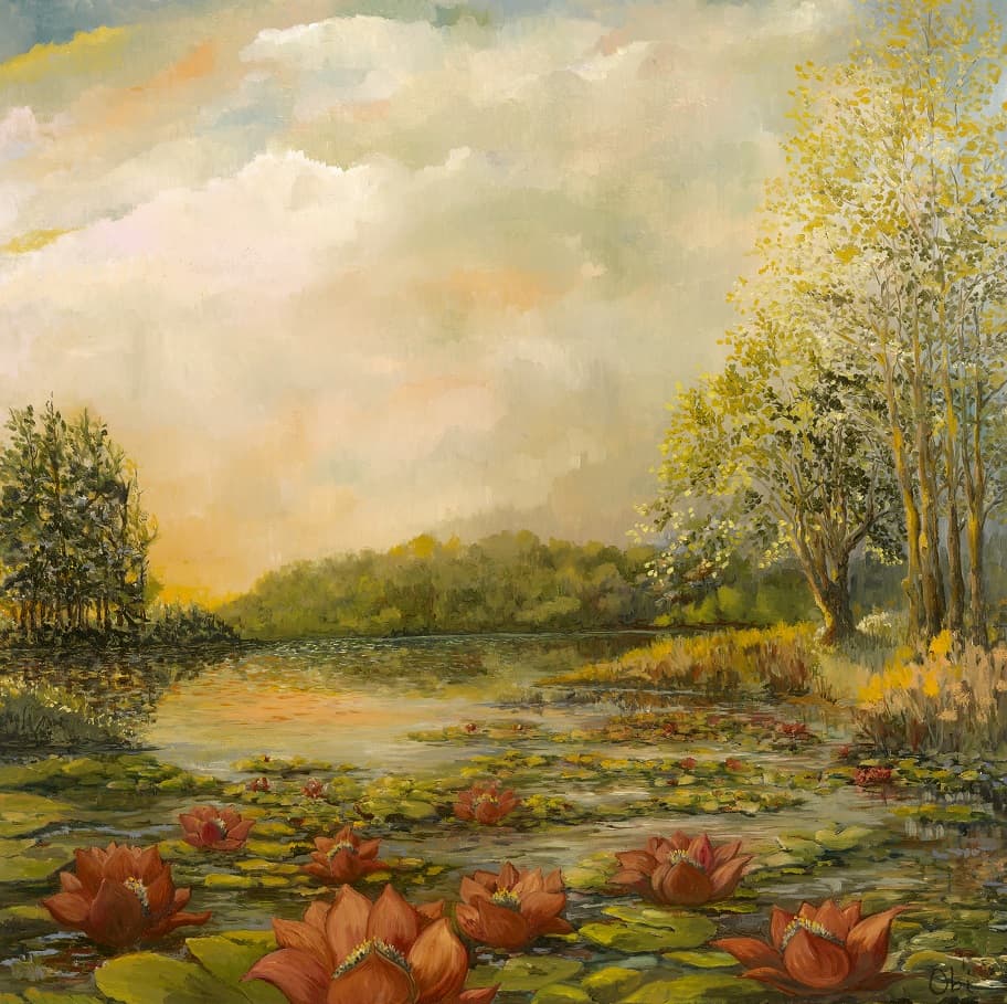 Lily Lake Oil Painting by John Carman